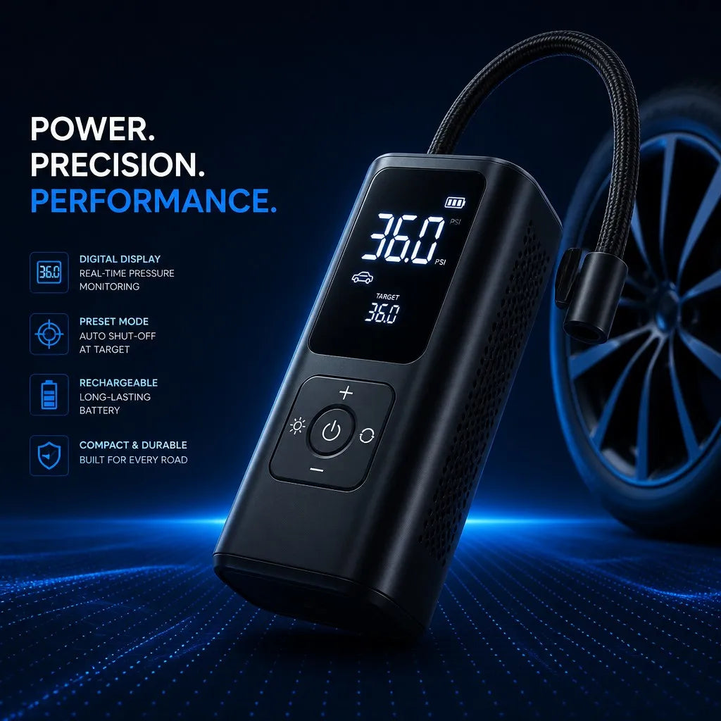 Inflador de Neumáticos Eléctrico Portátil