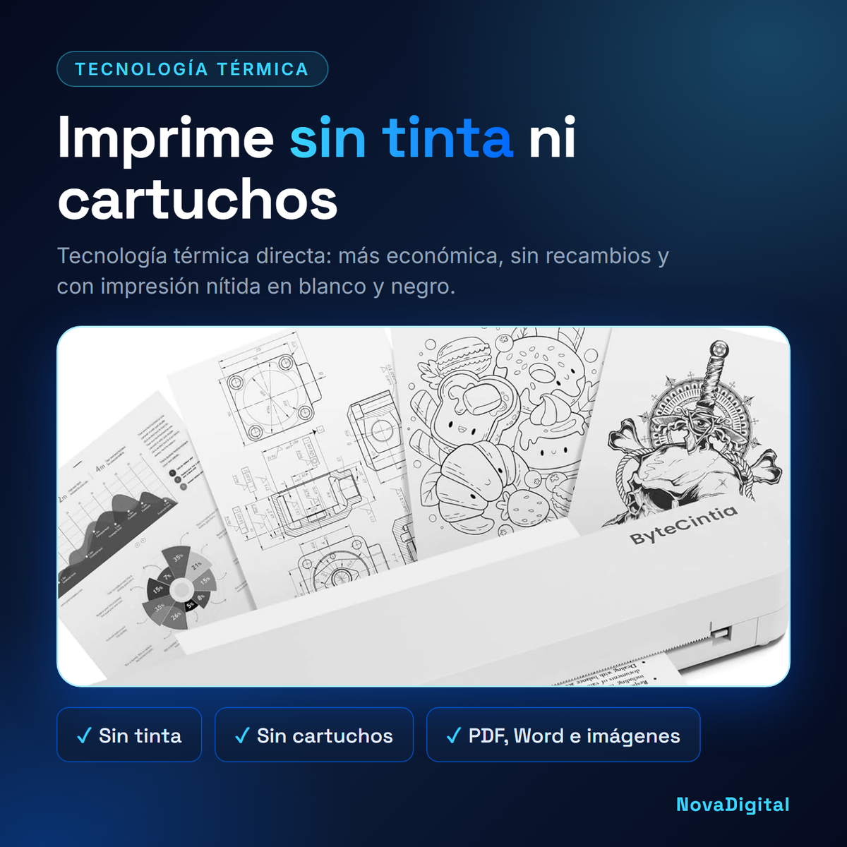 Impresión térmica sin tinta ni cartuchos con la impresora C80