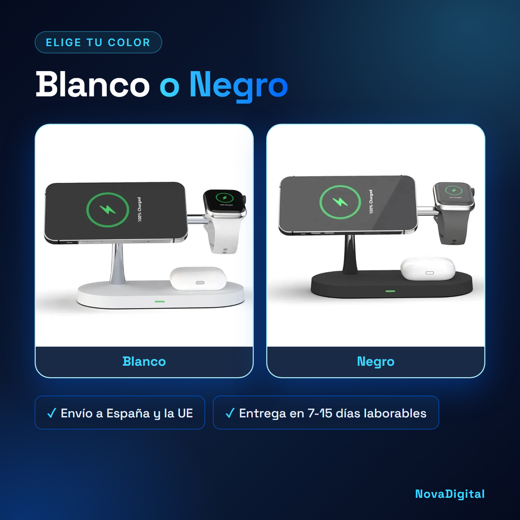 Estación de carga Rayvia disponible en blanco y negro